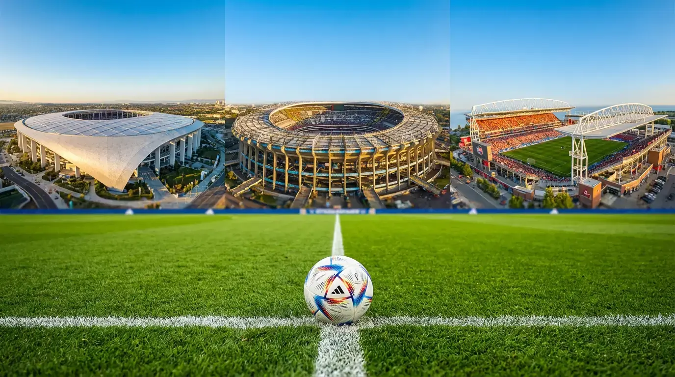 Übersicht der WM-2026-Spielorte in den USA, Mexiko und Kanada mit Stadien und Turnierdaten